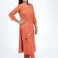 Rust Orange Artistic Eye Kurta Set