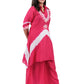 Pink Tie-Dye Embroidered Kurta Set