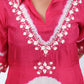 Pink Tie-Dye Embroidered Kurta Set