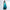 Turquoise Ombre Satin Organza Gown with Hummingbird Embroidery
